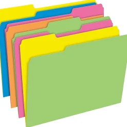 Pendaflex Glow Twisted 3-Tab File Folder, Letter Size, Multicolor, 12/Pack (40526)