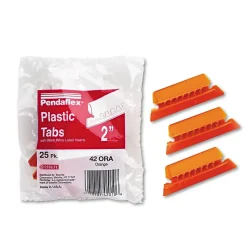 Pendaflex Hanging File Folder Tabs, 1/5 Tab, Two Inch, Orange Tab/White Insert, 25/Pack