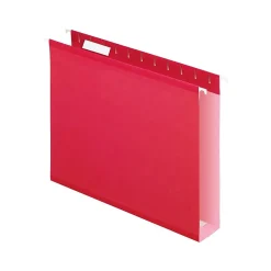 Pendaflex Hanging File Folders, 2" Expansion, Letter Size, Red, 25/Box (PFX 04152x2 RED)