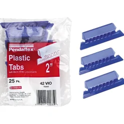 Pendaflex Hanging File Folder Tabs, 1/5 Tab, Two Inch, Violet Tab/White Insert, 25/Pack