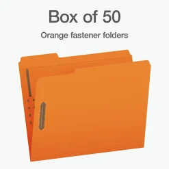 Pendaflex Heavy Duty File Folder, 1-Tab, Letter Size, Orange, 50/Box (1007029)