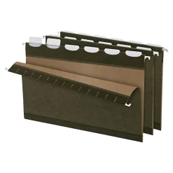 Pendaflex Ready-Tab Hanging File Folders, 6-Tab, Legal Size, Standard Green, 25/Box (PFX 42591)