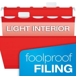 Pendaflex Ready-Tab Reinforced Hanging File Folder, 5-Tab, Letter Size, Red, 25/Box (42623)