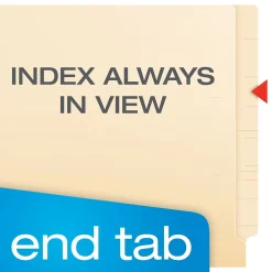 Pendaflex Recycled End Tab File Folder, Straight Cut, Letter Size, Manila, 50/Box (H10U1)
