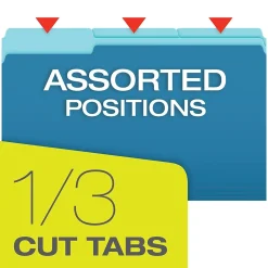 Pendaflex Recycled File Folder, 1/3-Cut Tab, Legal Size, Blue, 100/Box (43501/3BLU)