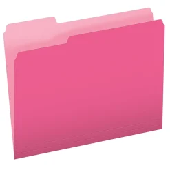 Pendaflex Recycled File Folder, 1/3-Cut Tab, Letter Size, Pink, 100/Box (42101/3PIN)