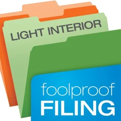 Pendaflex Recycled File Folder, 1/3-Cut Tab, Letter Size, Assorted, 100/Box (42101/3ASST)