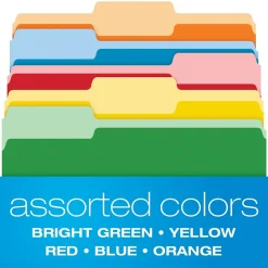 Pendaflex Recycled File Folder, 1/3-Cut Tab, Letter Size, Assorted, 100/Box (42101/3ASST)