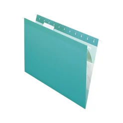 Pendaflex Reinforced Hanging File Folders, 1/5 Tab, Letter Size, Aqua, 25/Box (PFX 4152 1/5 AQU)