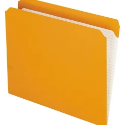 Pendaflex Reinforced Top Tab File Folders, Straight Cut, Letter, Orange, 100/Box (R152ORA)