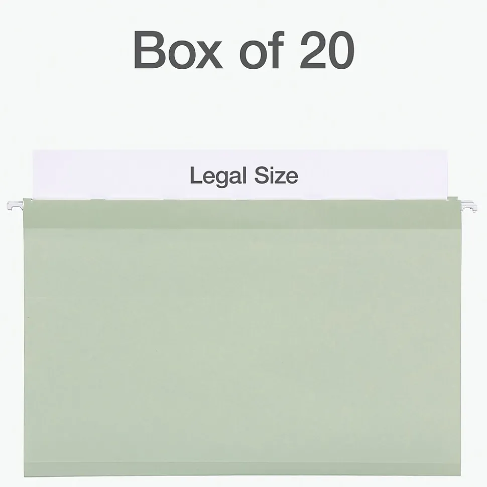 Pendaflex Standard Reinforced Hanging File Folder, 6-Tab, Legal, Sage Green, 20/Box (1009464)