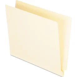 Pendaflex Straight Cut End Tab Folders, One Ply, 9 1/2 Inch Front, Letter Size, Manila, 100/Box