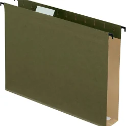 Pendaflex SureHook 1/5 Cut Tab Extra Capacity Reinforced Hanging Folder, 8.5" x 11", Standard Green, 10/Box (6152X2R)