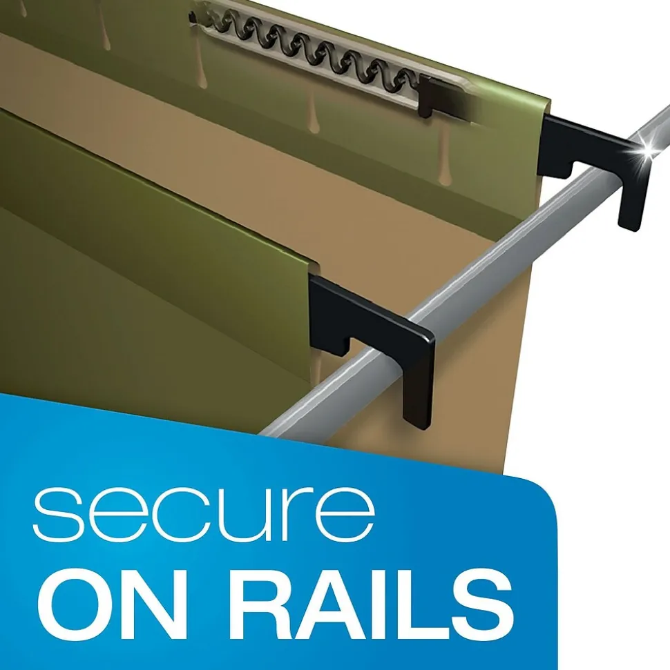 Pendaflex SureHook 1/5 Cut Tab Extra Capacity Reinforced Hanging Folder, 8.5" x 11", Standard Green, 10/Box (6152X2R)