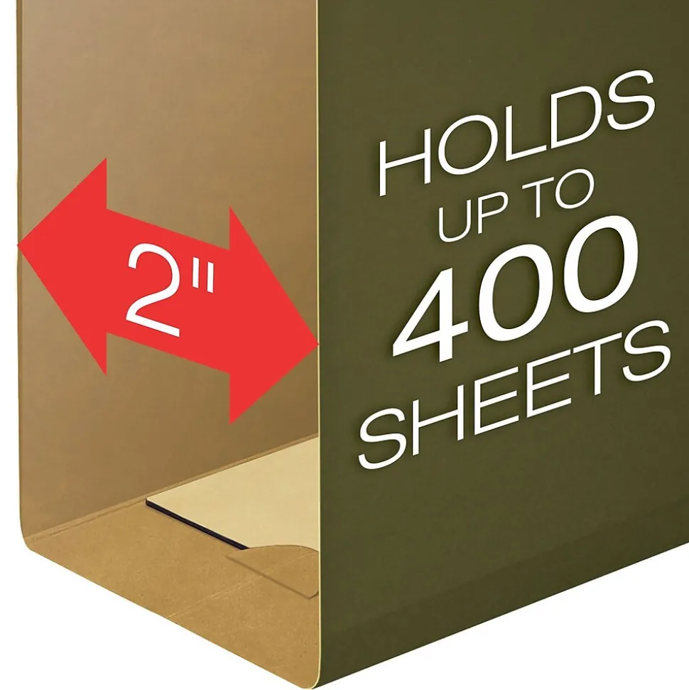 Pendaflex SureHook 1/5 Cut Tab Extra Capacity Reinforced Hanging Folder, 8.5" x 11", Standard Green, 10/Box (6152X2R)