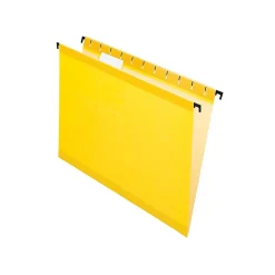 Pendaflex SureHook Reinforced Hanging File Folders, 5-Tab, Letter Size, Yellow, 20/Box (PFX 6152 1/5 YEL)