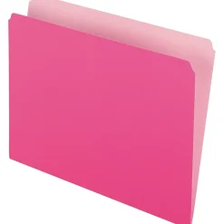 Pendaflex Two-Tone File Folder, Straight Cut, Letter Size, Pink, 100/Box (PFX 152 PIN)