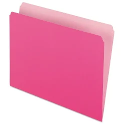 Pendaflex Two-Tone File Folder, Straight Cut, Letter Size, Pink, 100/Box (PFX 152 PIN)