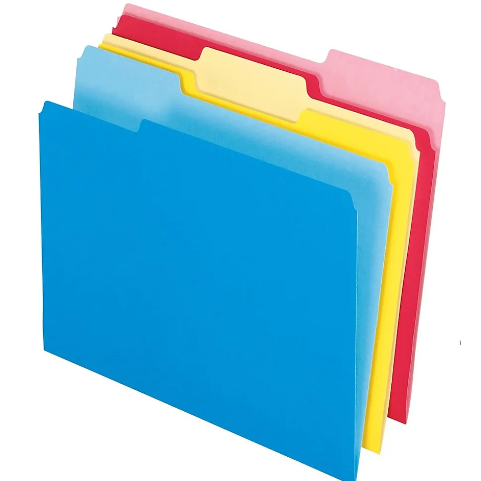 Pendaflex® Write & Erase File Folders, Assorted, Letter-size, 12/Pk