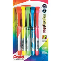 Pentel 24/7™ Highlighter, Chisel Tip, Assorted Barrel, Assorted Ink, 5/Pack
