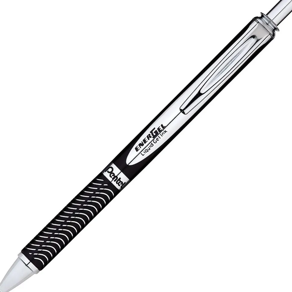 Pentel Alloy Roller Ball Retractable Pen, Medium Point, Black Ink (BL407A)