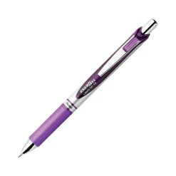 Pentel EnerGel RTX Retractable Gel Pens, Medium Point, 0.7mm, Purple Ink, 3/Pack (BL77BP3V)