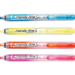 Pentel® Recycled Handy-Lines Slim Retractable Highlighters, 4/Pack (SXS15BPS4M)