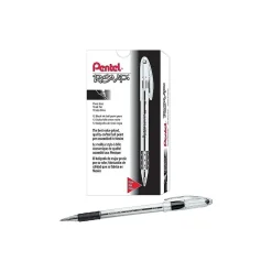 Pentel R.S.V.P. Ballpoint Pens, Fine Point, 0.7mm, Black Ink, Dozen (BK90-A)