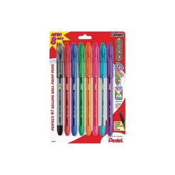 Pentel R.S.V.P. Ballpoint Pens, Medium Point, Assorted Ink, 8/Pack (BK91CRBP8M)