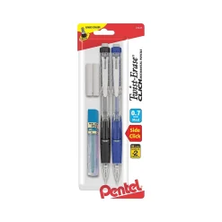 Pentel Twist-Erase CLiCK Mechanical Pencils, No. 2 Assorted Lead, 2/Pack (PD277TLEBP2)