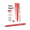 Pentel WOW! Retractable Ballpoint Pens, Medium Point, Red Ink, Dozen (BK440-B)