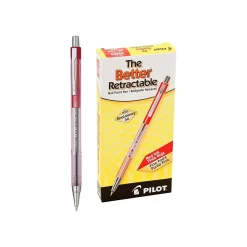 Pilot Better Retractable Ballpoint Pens, Fine Point, Red Ink, Dozen (30002)