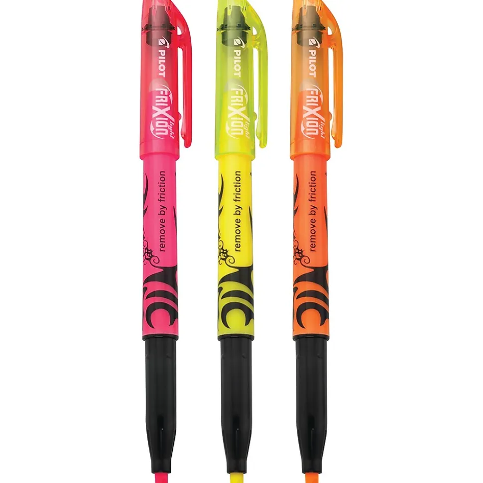 Pilot FriXion Light Erasable Highlighters, Chisel Tip, Assorted Ink, 3/Pack (46507)