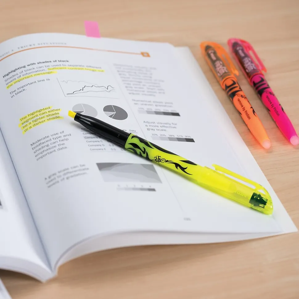 Pilot FriXion Light Erasable Highlighters, Chisel Tip, Assorted Ink, 3/Pack (46507)