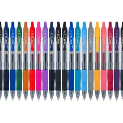 Pilot G2 Retractable Gel Pens, Fine Point, Assorted Inks, 20/Pack (G2720006-CB)