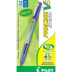 Pilot Precise V5 BeGreen Rollerball Pens, Extra Fine Point, Blue Ink, Dozen (26301)