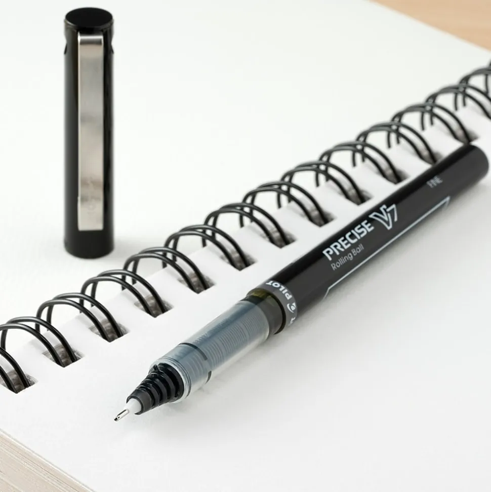 Pilot Precise V7 Rollerball Pens, Fine Point, Black Ink, Dozen (35346)