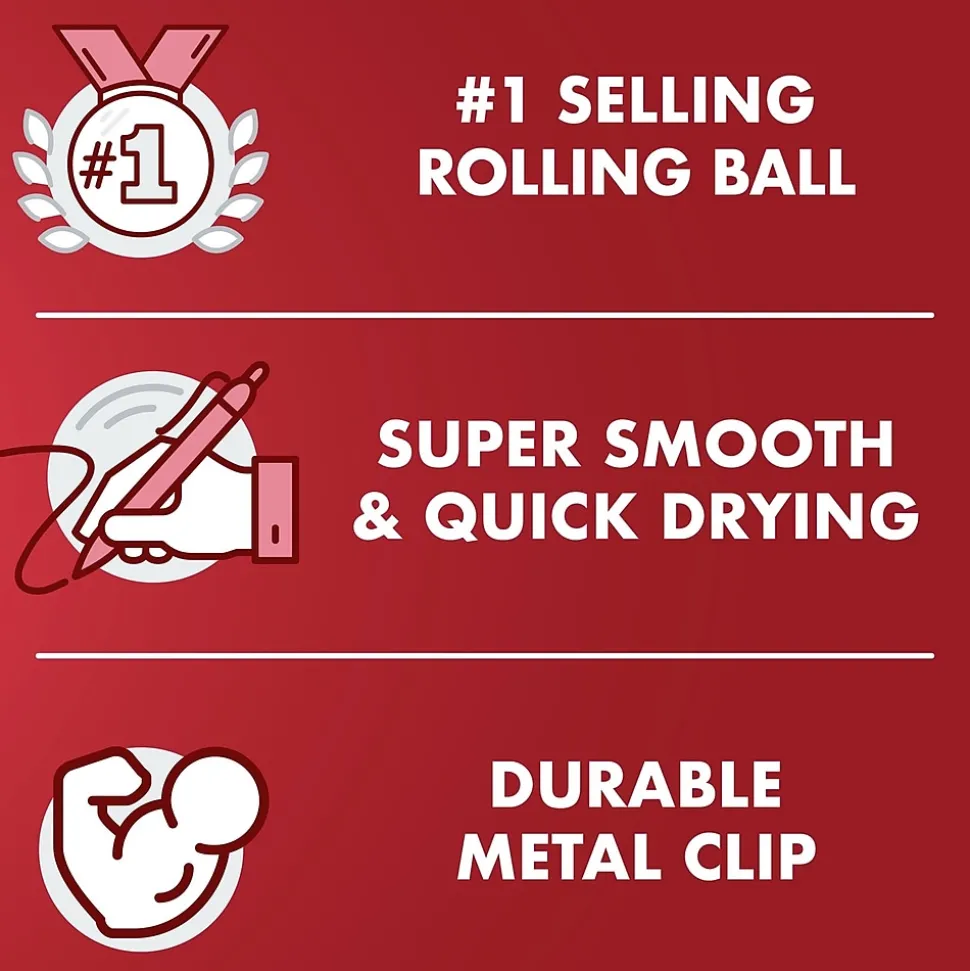 Pilot Precise V7 Rollerball Pens, Fine Point, Blue Ink, 5/Pack (26021)