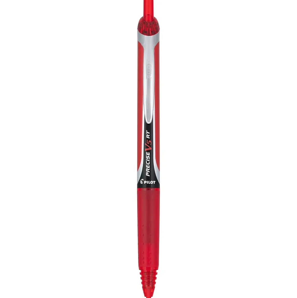 Pilot Precise V5 RT Retractable Rollerball Pen, Extra Fine Point, Red Ink (26064)