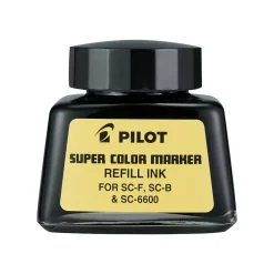 Pilot Super Color Permanent Marker Bottled Ink Refill, Black Ink (43500)