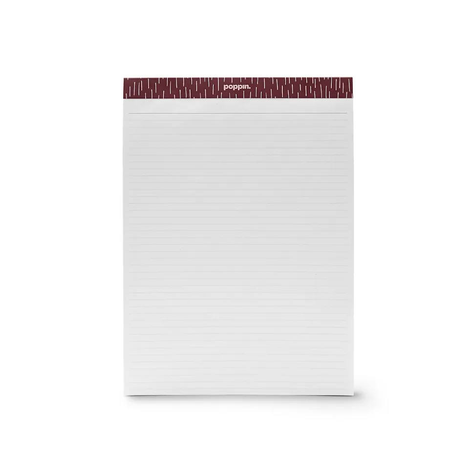 Poppin Notepads, 9" x 12.5", Ruled, Teal/Wine, 50 Sheets/Pad, 2 Pads/Pack (108240)