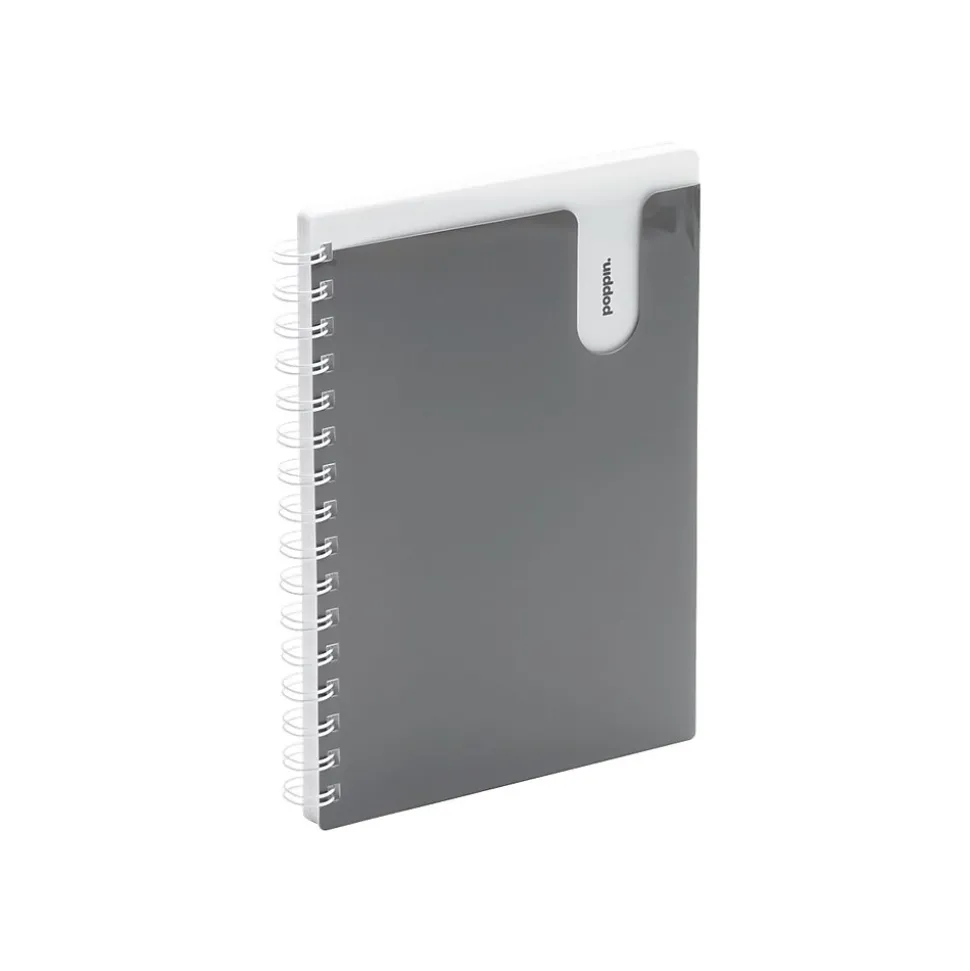 Poppin Pocket Notebook, 8.5" x 6", College Ruled, 80 Sheets, Dark Gray (104436)