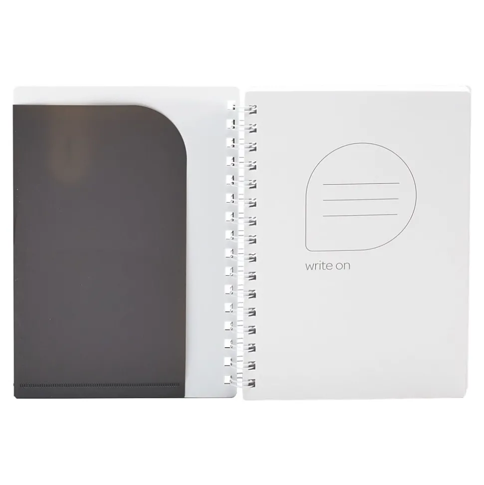 Poppin Pocket Notebook, 8.5" x 6", College Ruled, 80 Sheets, Dark Gray (104436)