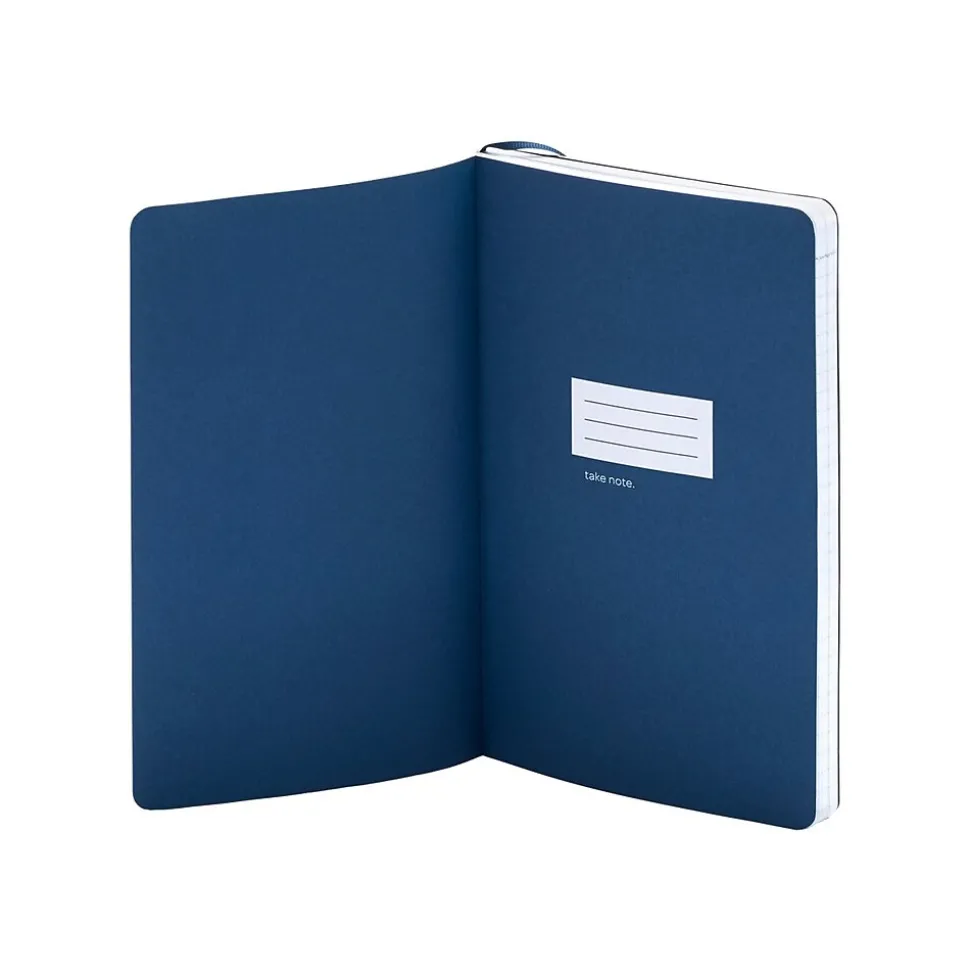 Poppin Professional Notebooks, 5" x 8.25", College Ruled, 96 Sheets, Blue (100358)