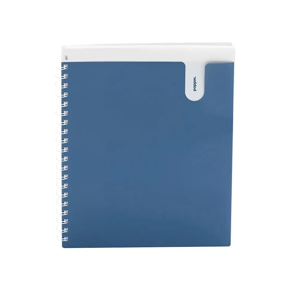 Poppin The Pick-Your-Pocket 1-Subject Notebook, 8.5" x 11", Ruled, 80 Sheets, Slate Blue (106634)