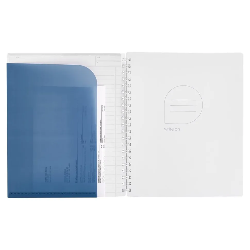 Poppin The Pick-Your-Pocket 1-Subject Notebook, 8.5" x 11", Ruled, 80 Sheets, Slate Blue (106634)