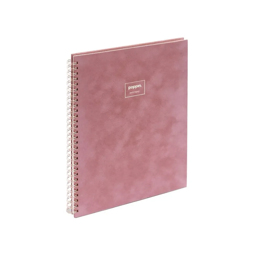 Poppin Velvet 1-Subject Professional Notebooks, 8.25" x 10.25", College Ruled, 40 Sheets, Pink (106158)