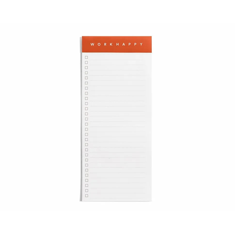 Poppin Work Happy Magnetic List Pads, Lagoon/Clay/Olive, 50 Sheets/Pad, 3 Pads/Pack (106511)