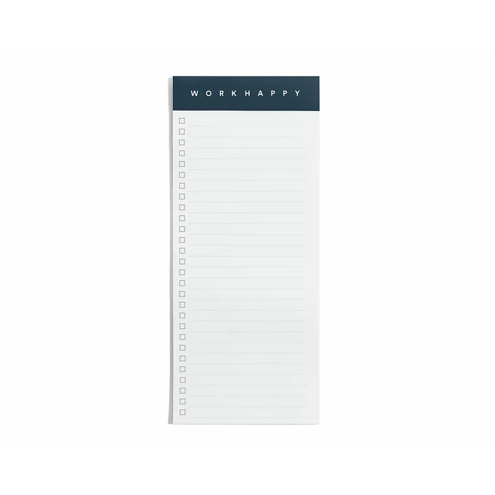 Poppin Work Happy Magnetic List Pads, Lagoon/Clay/Olive, 50 Sheets/Pad, 3 Pads/Pack (106511)