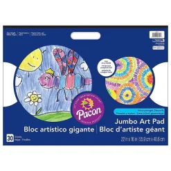 Prang® Jumbo Art Pad, White, 22" x 16", 30 Sheets, Pack of 3 (PAC4711-3)